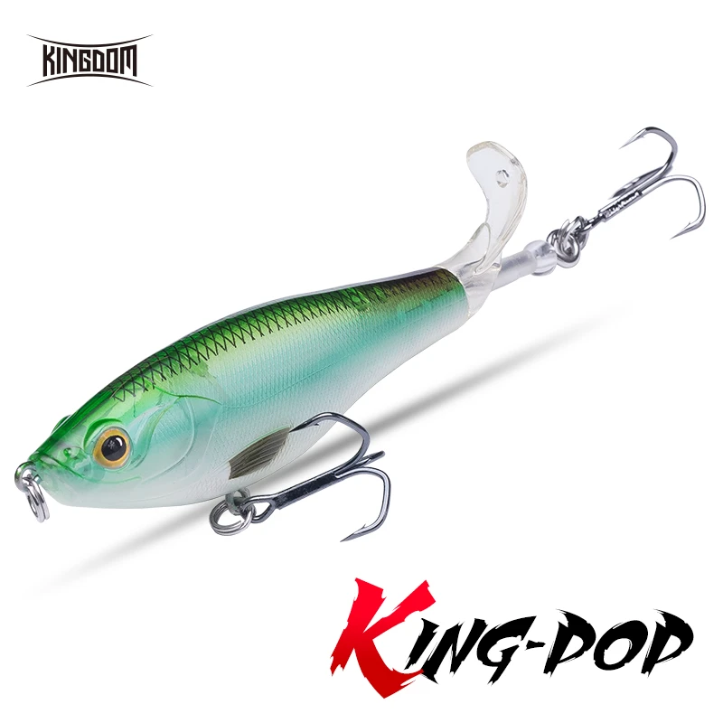 

Kingdom New Whopper Popper Fishing lures 9cm 11cm Hard Baits Soft Rotating Tail Topwater plopper High Quality Floating wobblers