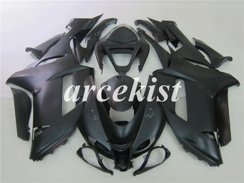 4 подарки ABS Обтекатели комплект подходит для kawasaki Ninja ZX6R 636 2007 2008 07 08 6R ZX-6R Кузов Набор черный матовый все