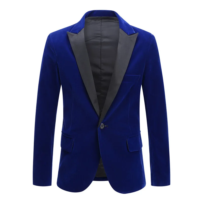 Blazer Jacket Suit Men Designer Casual Single Breasted Stage Jackets Men Leisure Suit Velvet Blazer Men Outwear Plus Size 3XL Blazer Jacket Suit Men Designer Casual Single Breasted Stage Jackets Men Leisure Suit Velvet Blazer Men Outwear Plus Size 3XL