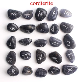 

25Pcs Natural Cordierite Crystal Rune Black Freeform Runes Stone Divination Fortune-telling Healing Gift Decor Collection