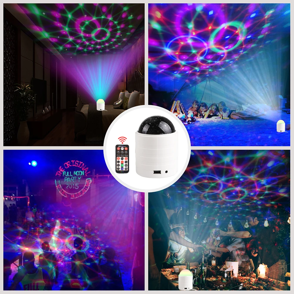 

Portable with USB Port RGB Disco Light LED Ball Laser Light Mini Crystal Magic Ball Effect Stage Lights for Pary Birthday Xmas