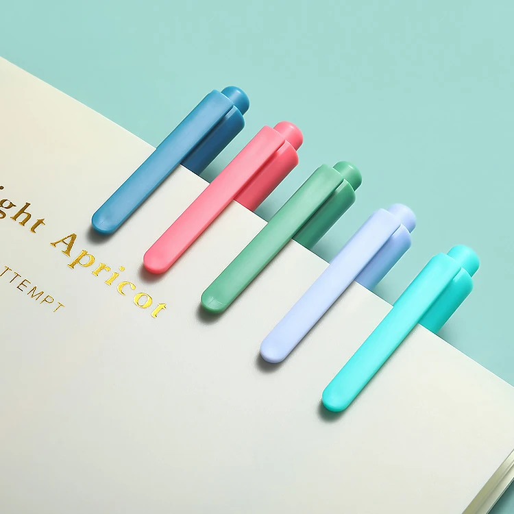 5Pcs/box Retractable Color Gel Pens with 0.5mm Refills Fine Point Morandi Macaron Color Pens for School Office Cute Stationery