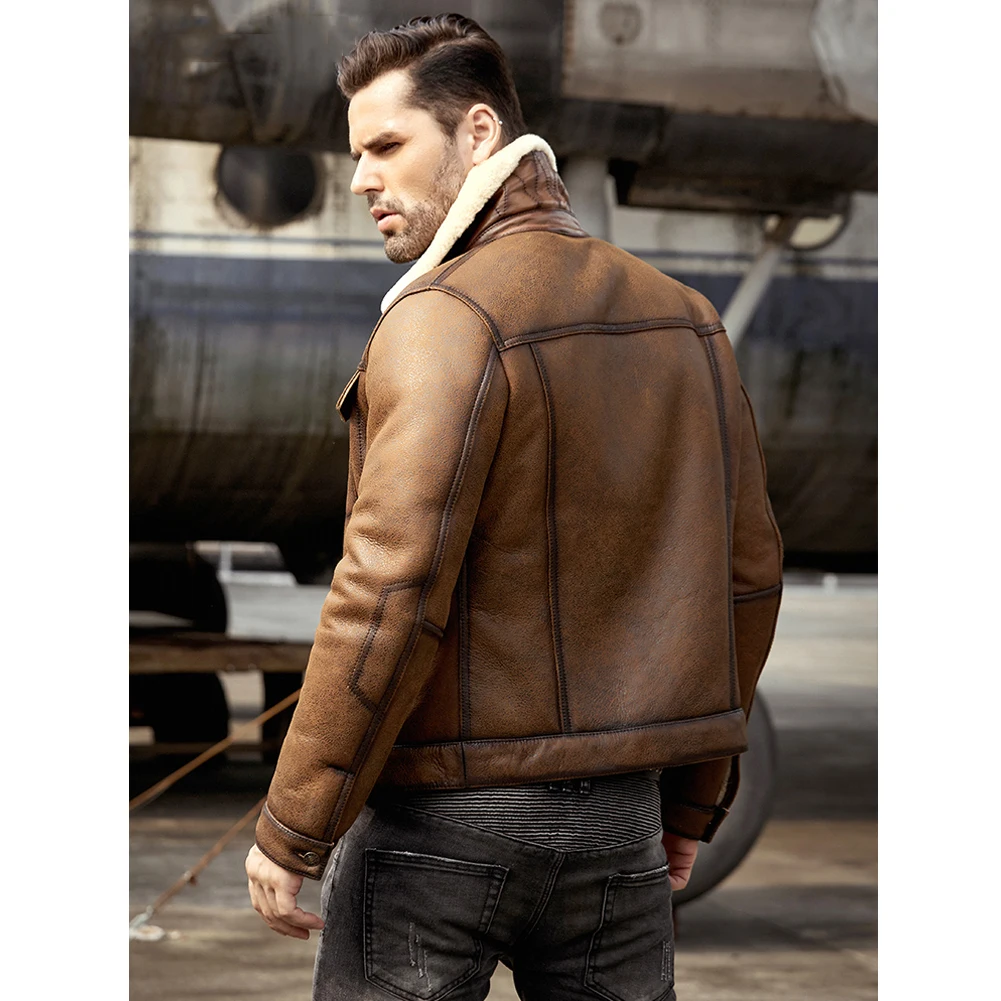 Jaqueta De Pele De Carneiro Masculina Jaqueta De Pele De Carneiro - Main Image