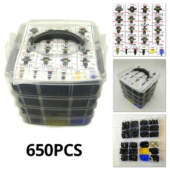 

16.5x15x15cm Retainer Clips Replacement Set Parts Accessories Auto 650Pcs