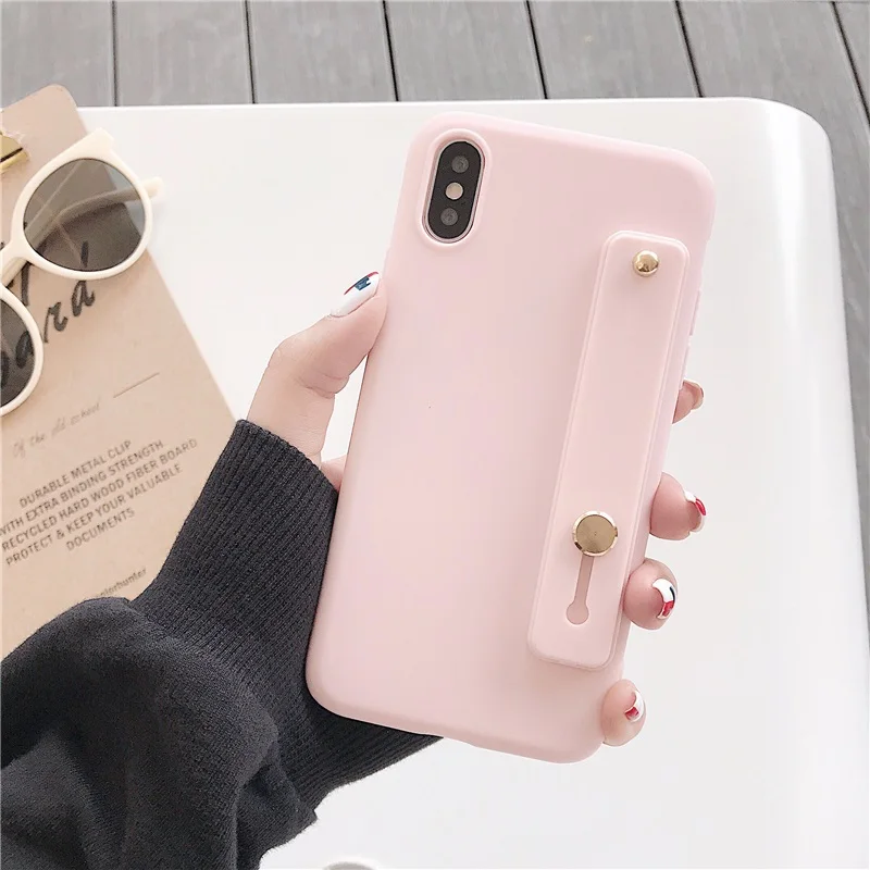 Чехол с ремешком на запястье для huawei P20 P30 Lite Honor 10i 20i 8X mate 20 Pro Nova 5 5i Y6 Y7 P smart Plus с держателем и подставкой мягкий чехол - Цвет: 7