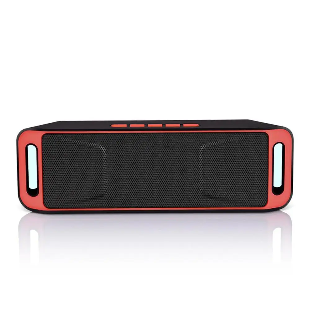 SC208 Bluetooth беспроводной аудио динамик усилитель стерео сабвуфер Портативный динамик TF USB fm-радио Встроенный микрофон двойной бас - Цвет: Red