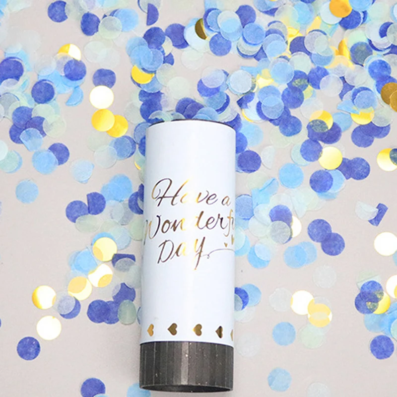 1Pc Metallic Rose Gold Confetti Party Popper Cannons Fuochi D'Artificio Portatili Genere Rivela Festa Di Compleanno Celebrazione