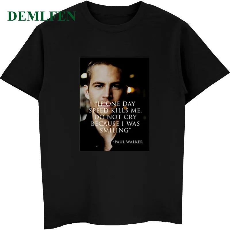 Забавная Футболка с принтом Пола Уокера летняя уличная одежда модная футболка
