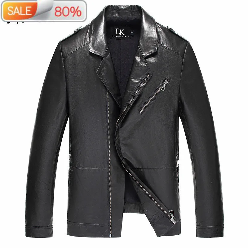 

Genuine Jacket Men Spring Autumn 100% Goatskin Coat Men's Motorcycle Real Leather Jackets A1Y602 YY257