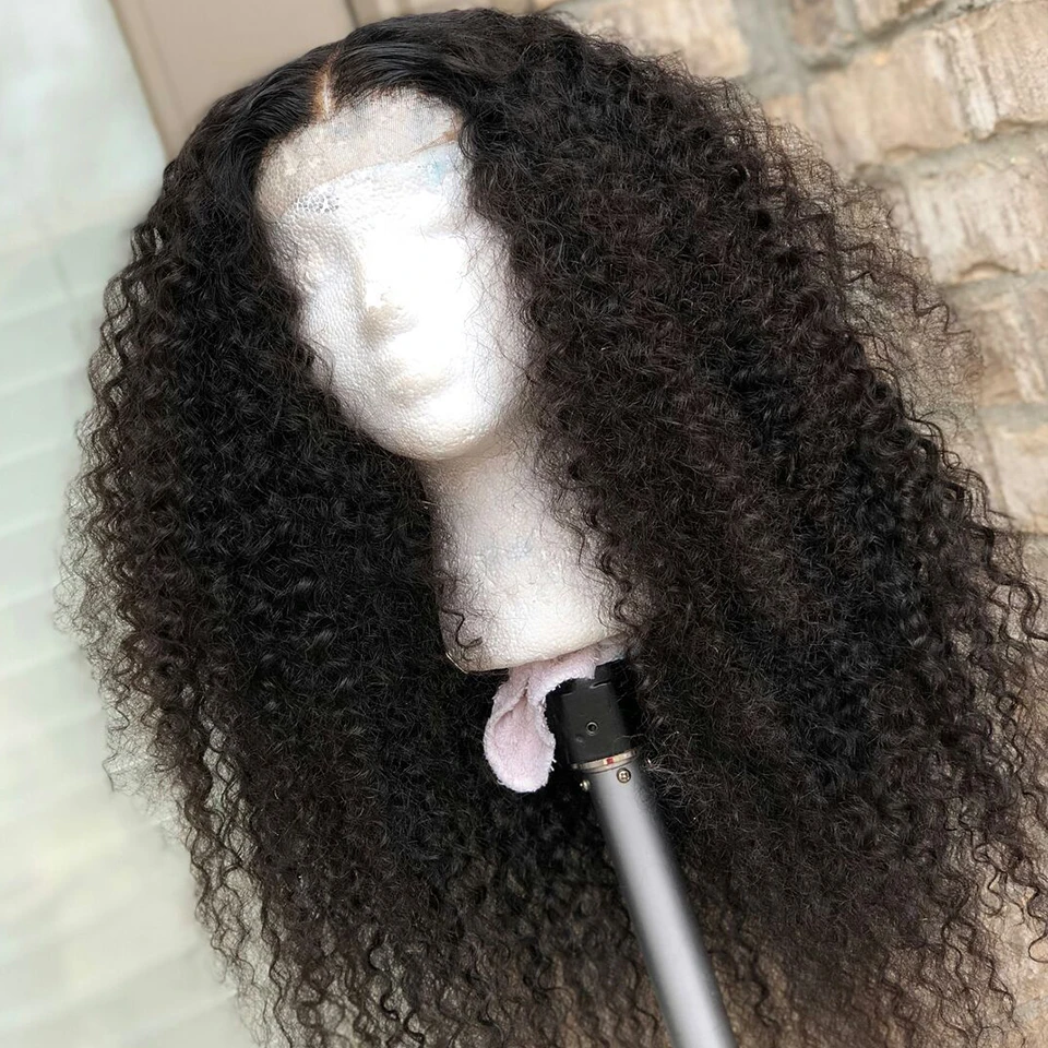 China Supplier Full Lace Human Hair Wigs With Baby Hair Mongolian Afro Kinky Curly Full Lace Wig Natural Color Free Part