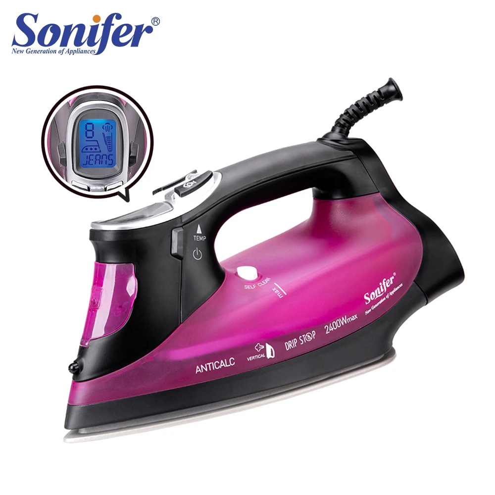 Digital High Quality Laundry Home Appliances Electric Steam Iron With LCD Display Soleplate Travel Iron Ironing Sonifer