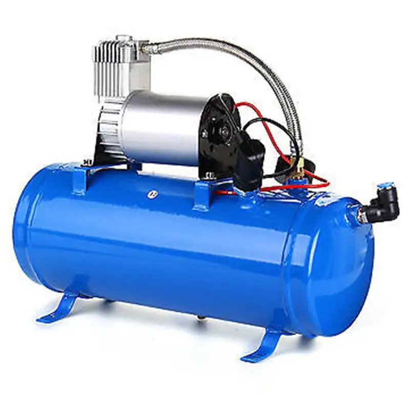 Универсальный 6L 150Psi хромированная труба Автомобильный Воздушный Рог 12 В 150 дБ Компрессорная трубка для автомобилей грузовиков кемперов