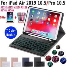 Клавиатура с подсветкой чехол для Apple iPad Air 10,5 3 3rd поколения A2152 A2153 A2154 A2123 Pro 10,5 A1701 A1709 держатель для карандашей