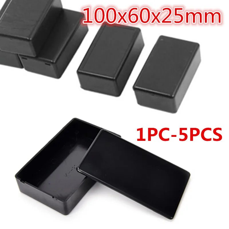 HELTC DIY Enclosure Instrument Case Built-in Hole Hold Circuit Board Black Square Plastic Electronic Project Box Supplies