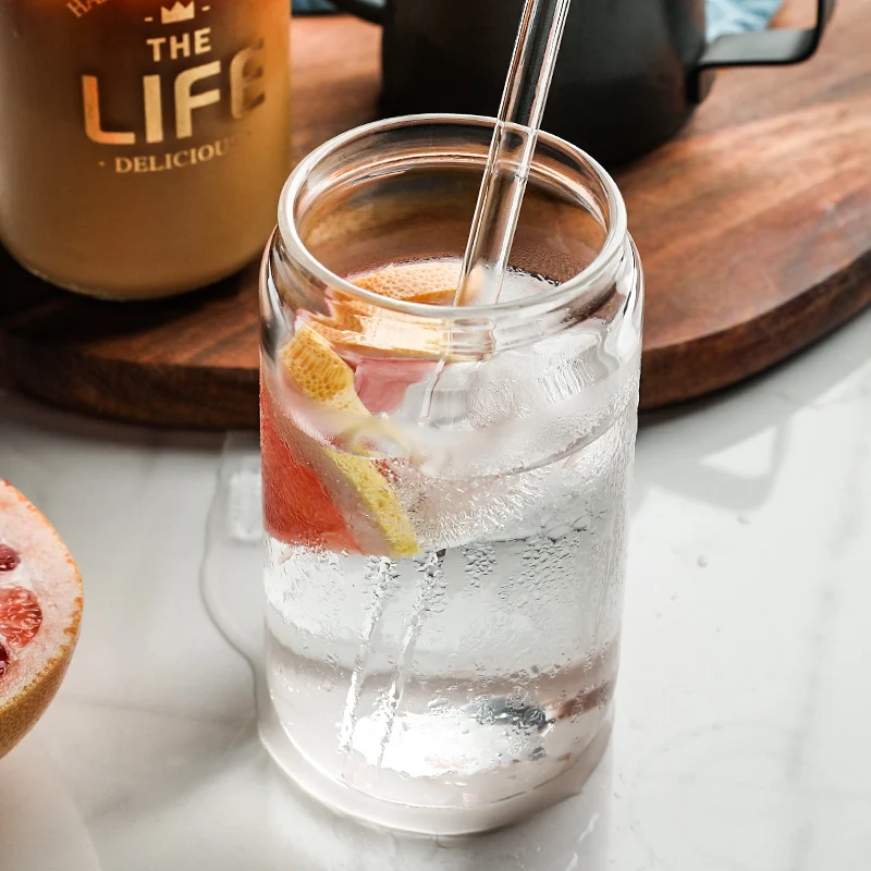 

Canned Glass Breakfast Cup Creative Cocktail Glass Milk Glass Whiskey Cup Party Bar Drink Transparent Wine Set Home Gifts