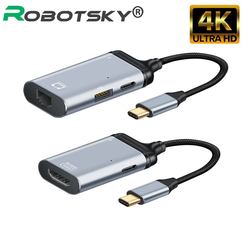 Кабель HDMI-совместимый с USB C до K 60 Гц переходник Type на Mini DP VAG RJ45 кабель для быстрой