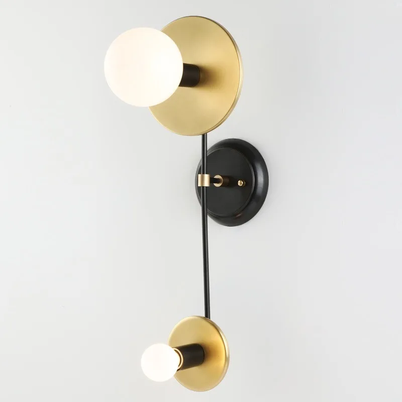 

Nordic bedroom wall lamp creative simple bedside lamp living room background wall lamp dining room all copper artistic wall lamp