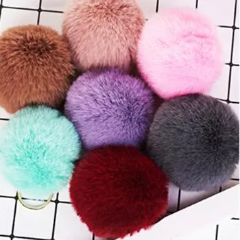 

1Pc Cute 8cm Big pompom Fluffy Plush cloth Craft DIY Soft pon poms ball furball Home decor Party mix color Craf flowers ball