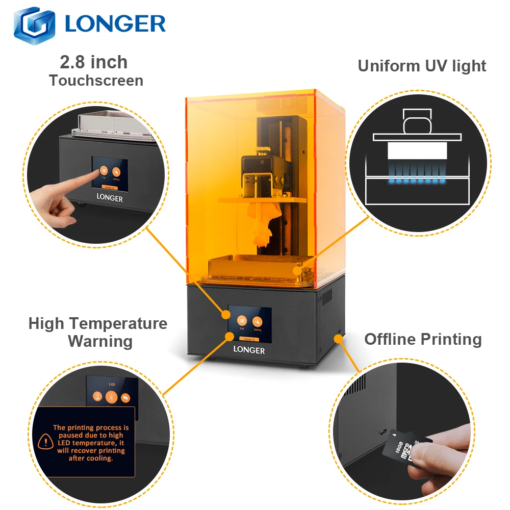 LONGEROrange10 3d принтер комплект 1 шт. доступный SLA 3d принтер и 1 бутылка 500 г смола для начального уровня на 3D печати