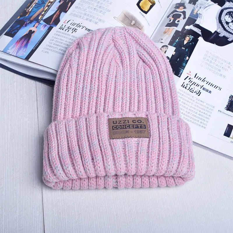 

Autumn Winter Warm hat Wool Knitted Cap men women Beanie Baggy Solid Hat Cotton Casual Beanies Pointed Ski Caps wholesale