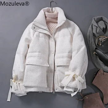 

Mozuleva New 2020 Winter Women 90% White Duck Down Coat Warm Jackets Female Solid Color Thicken Short Down Jacket Puffer Jacket