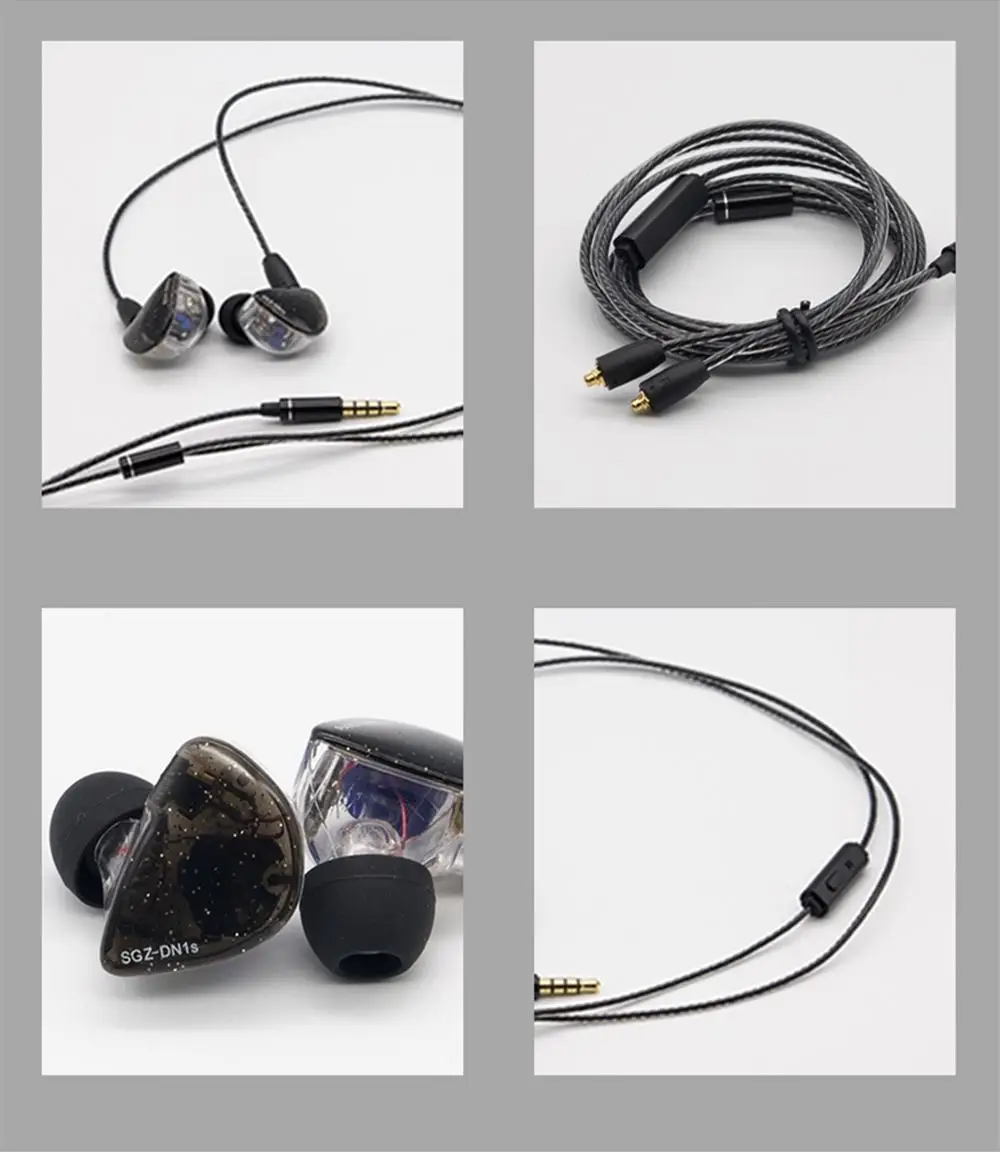 BGVP DN1S HIFI гарнитура тяжелый бас Гибридный-наушник MMCX съемный сбалансированный арматурный Динамический драйвер IEMs смоляная оболочка с микрофоном