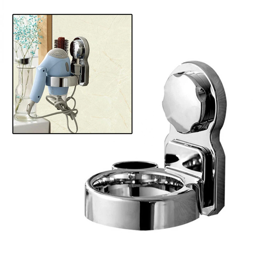Multi-functional Strong Suction Cup Holder Storage Rack For Bathroom Wall Powerful Suction Up Hair Dryer Storage