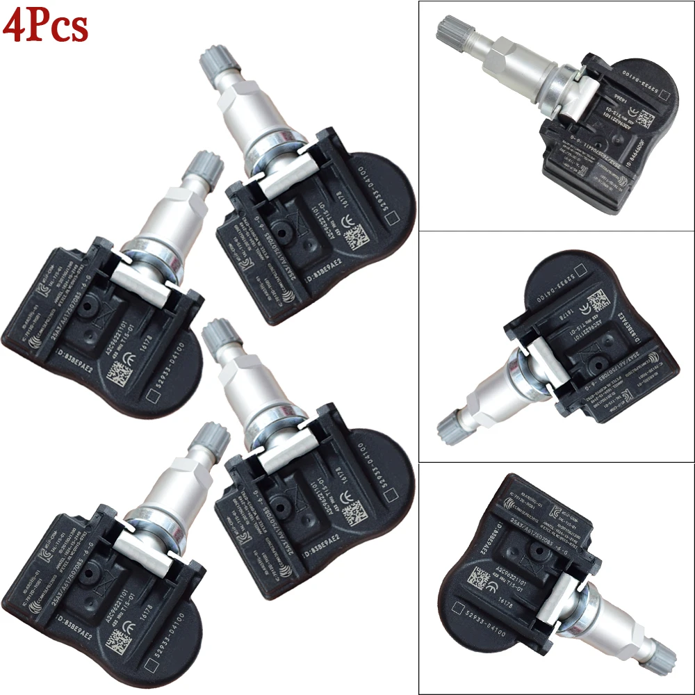 4Pcs Tire Pressure Monitor System Sensor 52933 D4100 52933D4100 TPMS