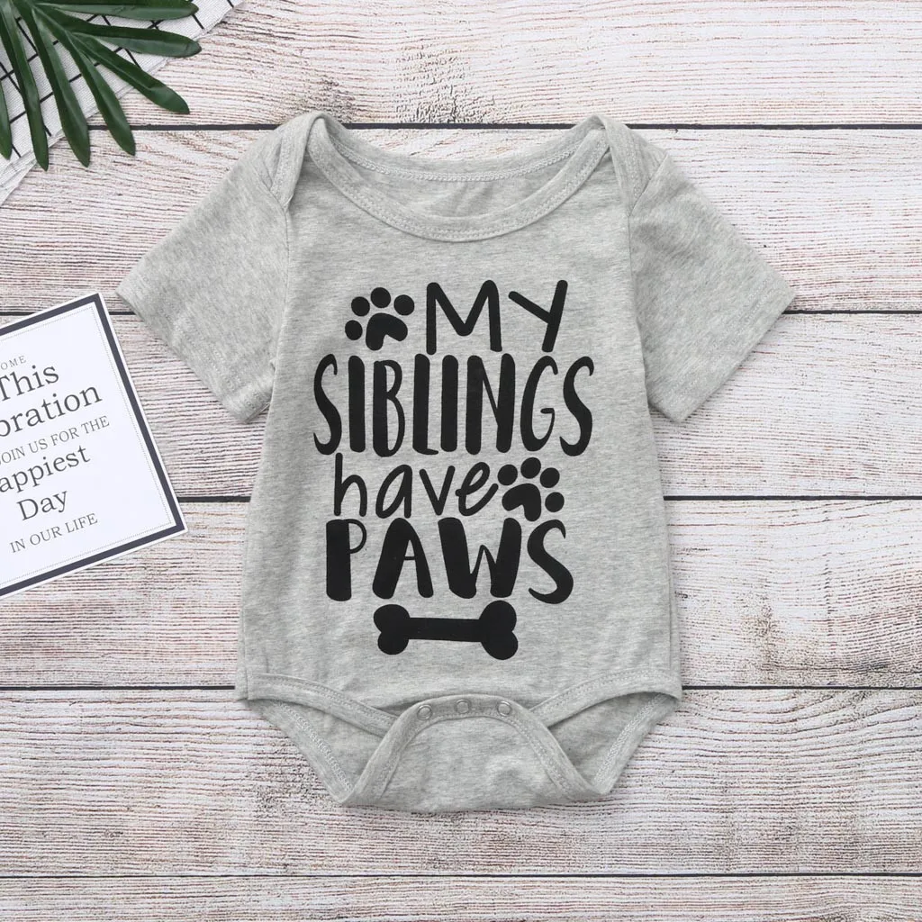 

Summer Casual Infant Baby Boys&Girls Jumpsuit Short Sleeve Letter Print Jumpsuit Romper Bodysuit Sunsuit Baby Jumpsuit Clothes