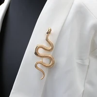 Gold Color Snake Brooches Women Men Lady Luxury Metal Snake Animal Brooch Pins Party Casual Fashion Jewelry Gifts - Image 3