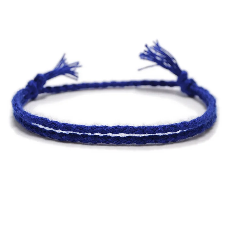 Meetvii Simple Woven Cotton Rope String Bracelet Pray Yoga Handmade Pure Color Chic Tassel Bracelet for Men Women 2020 New