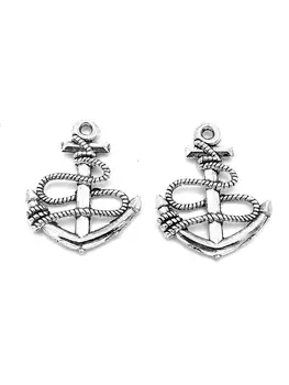 

50pcs Anchor charms pendant 24x19mm antique silver ornament accessories jewelry making DIY base material