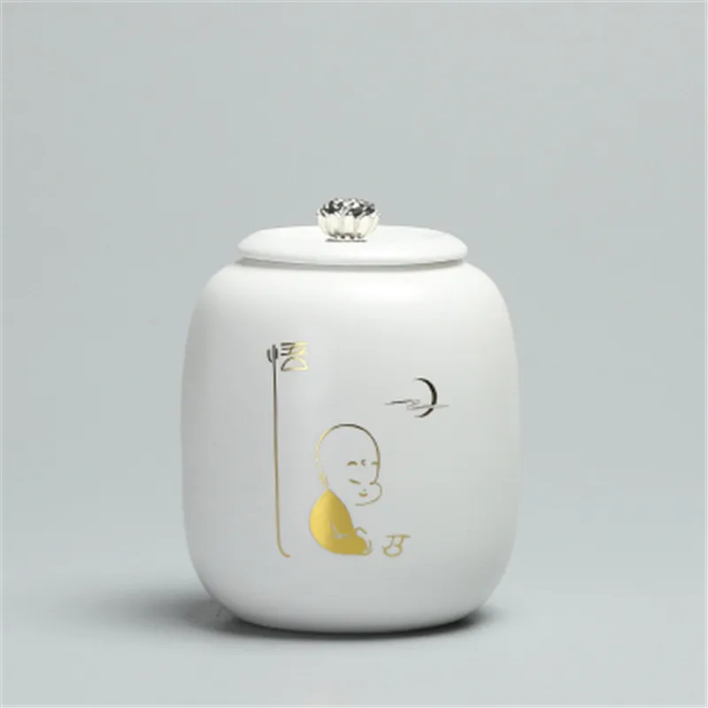 

Storage Kitchen Jar with Lids Mini Ceramic Candy Coffee Tea Spices Boxes with Cover Small Containers White Black 8.5X10.5cm