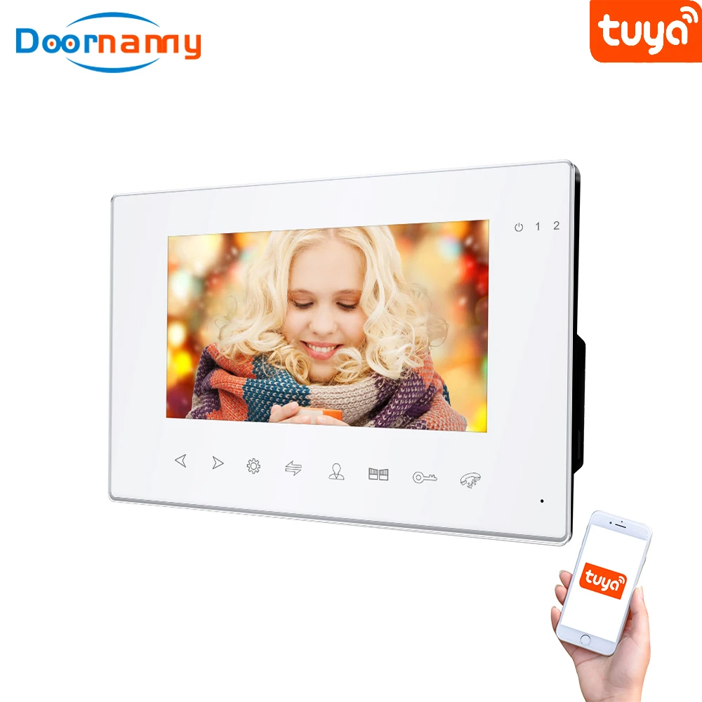 Doornanny interior esclavo Monitor de vídeo sistema de intercomunicación AHD CVBS 960P Tuya WiFi inteligente inalámbrico de pantalla de seguridad alarma 86/84714