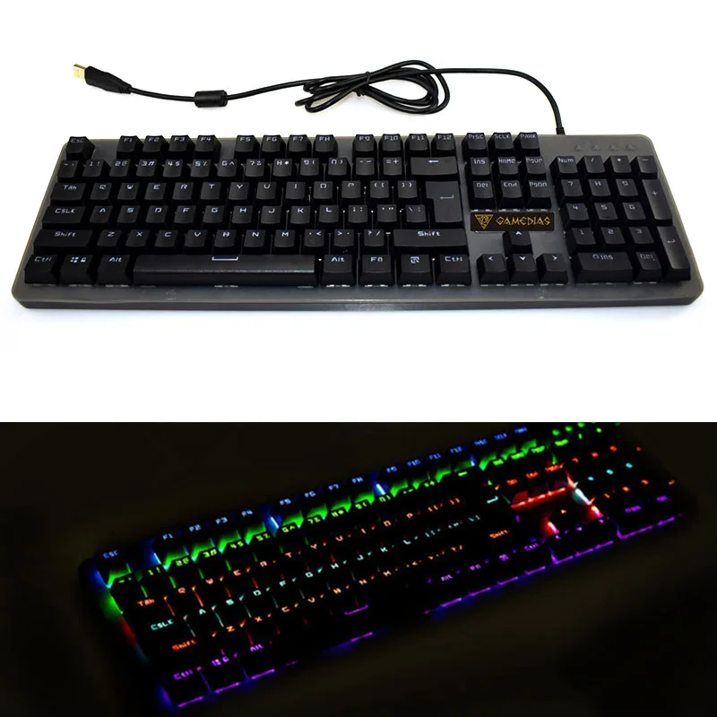 

Mechanical Gaming Keyboard Waterproof Metal Backlit Wired 12 Modes Lighting USB AS99