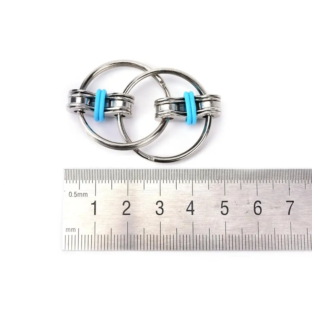 Autism ADHD Anti Stress Adult Toys Key Ring Hand Spinner Decompression Bearing Tri-Spinner EDC Toy Metal For Adult and Children
