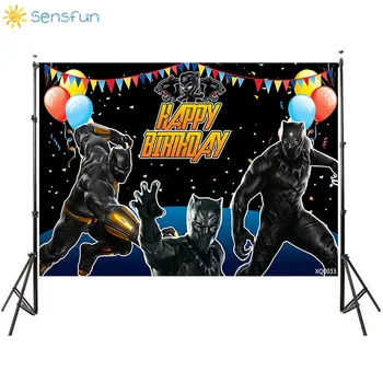

Sensfun Superhero Party Backdrops Black Panther Boy Birthday Party Background Photography Child Photography Studio Banner 7x5ft
