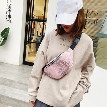 

Leather Handbag Zipper Chest Crossbody Pack Casual Famous Designer Ladies Shoulder Purse Glitter Crossbody Bag