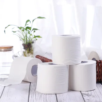 

Household white toilet paper toilet paper tissue roll 10 packs 4 layers of tissue paper toilet paper