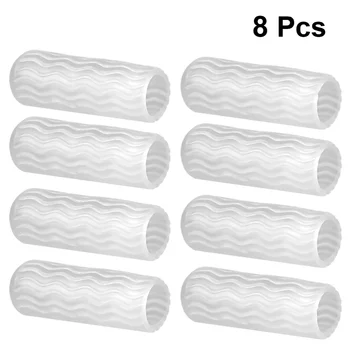 

4 Pairs Toe Sleeve Toe Cap Cover Protector Orthopedic Toe Cover Overlapping Toe Separation Cover (White)