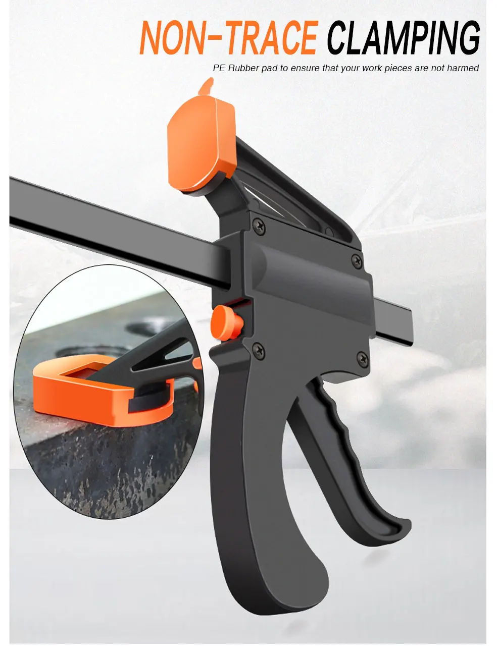 DTBD 4 inch Woodworking Bar F Clamp Clip Hard Grip Quick Ratchet Release DIY Carpentry Hand Vise Tool