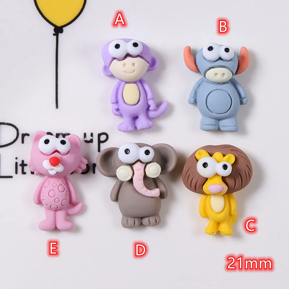 

Animals Monkey Resin Decoration Crafts 20pcs Cartoon Elephant Flatback Cabochon Scrapbooking Fit Hair Clips Embellishments Beads