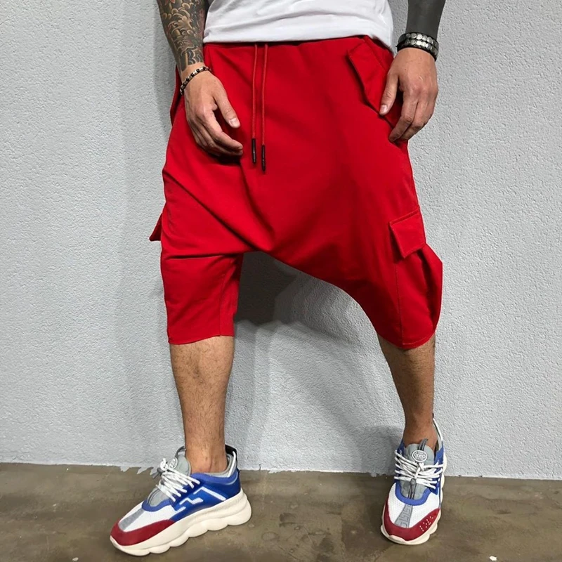 

Mens Summer Shorts Men Punk Harem Cotton Hip Hop Streetwear Male Harem Short Pants Joggers Sweatpants Cross Shorts men