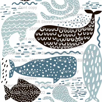

whale Diy Pacthwork Quilting Telas to Crib Bumper Sewing Cloth Dress Pillow Cover Handmade Metra an Tissue Cotton rayon Fabric