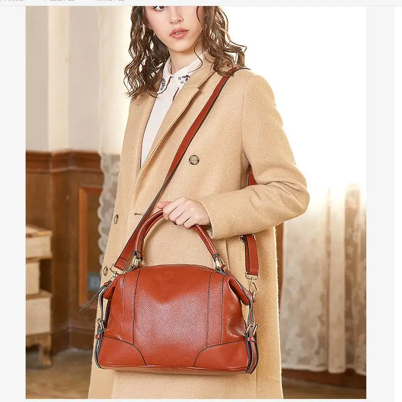 Genuine Leather Women Handbags Soft Natural Leather Daily Bag Top Grade Women Shoulder Bags High Quality Handbag