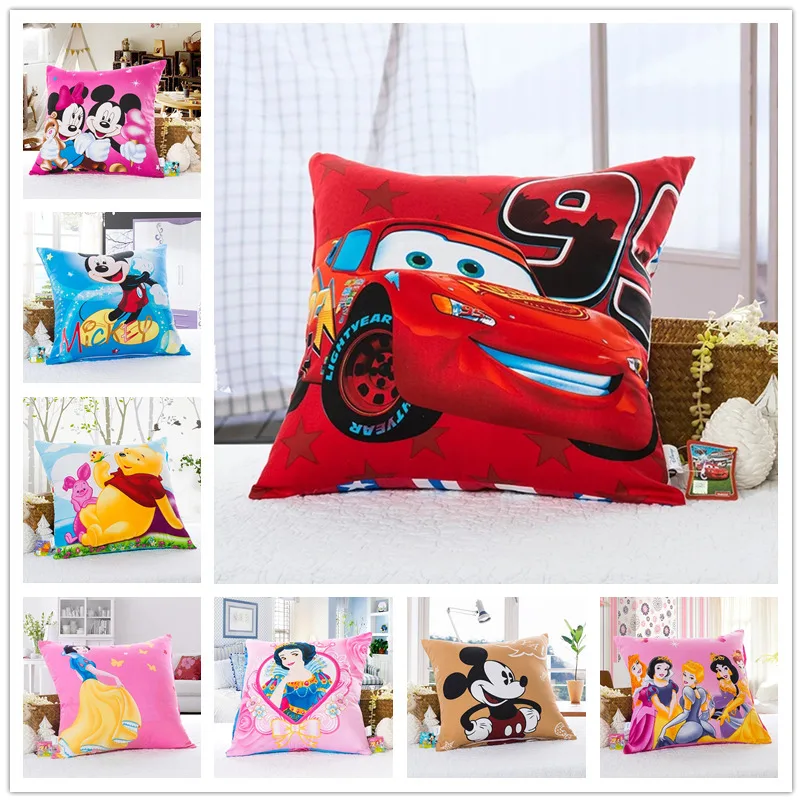 

Lightning McQueen Car Square Pillow for Kids Bedroom Decor Cotton Shell Cover Back Cushion Pillow Case Children's Bed Baby Boys