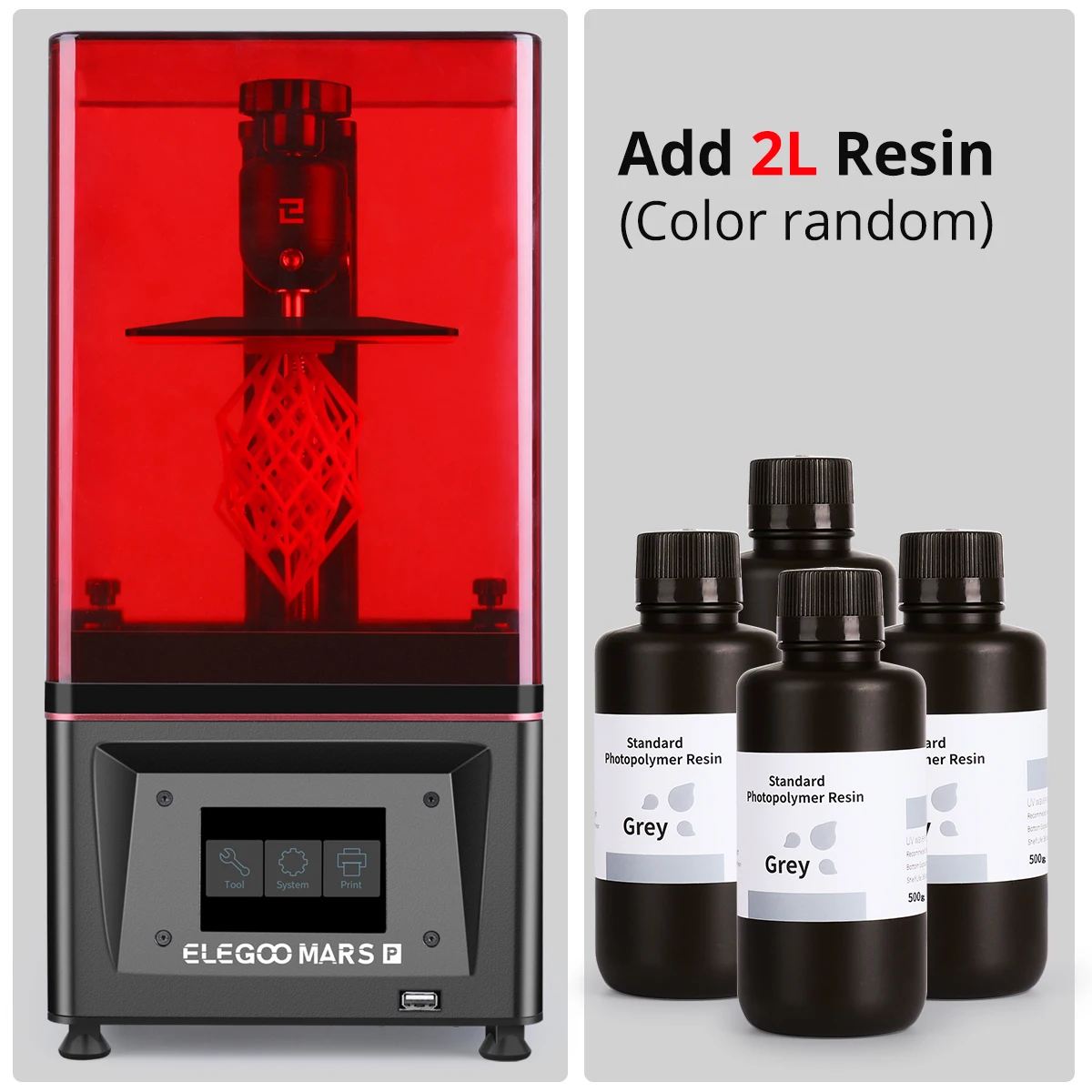 ELEGOO Mars Pro UV Photocuring LCD 3D Printer Kit with Resin Set or FEP