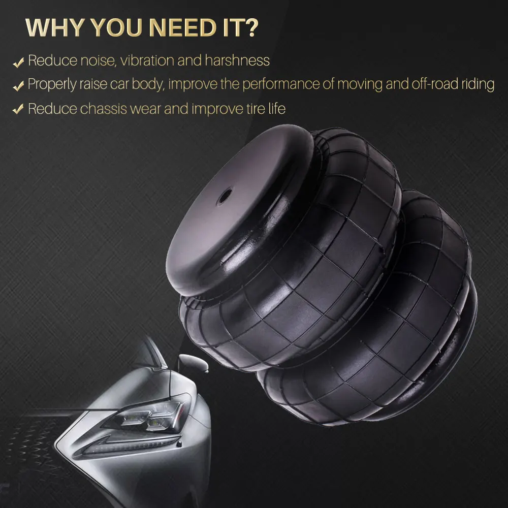 1pc Air Suspension Bellows Standard 2500 lb Heavy Duty 1/2"npt Single