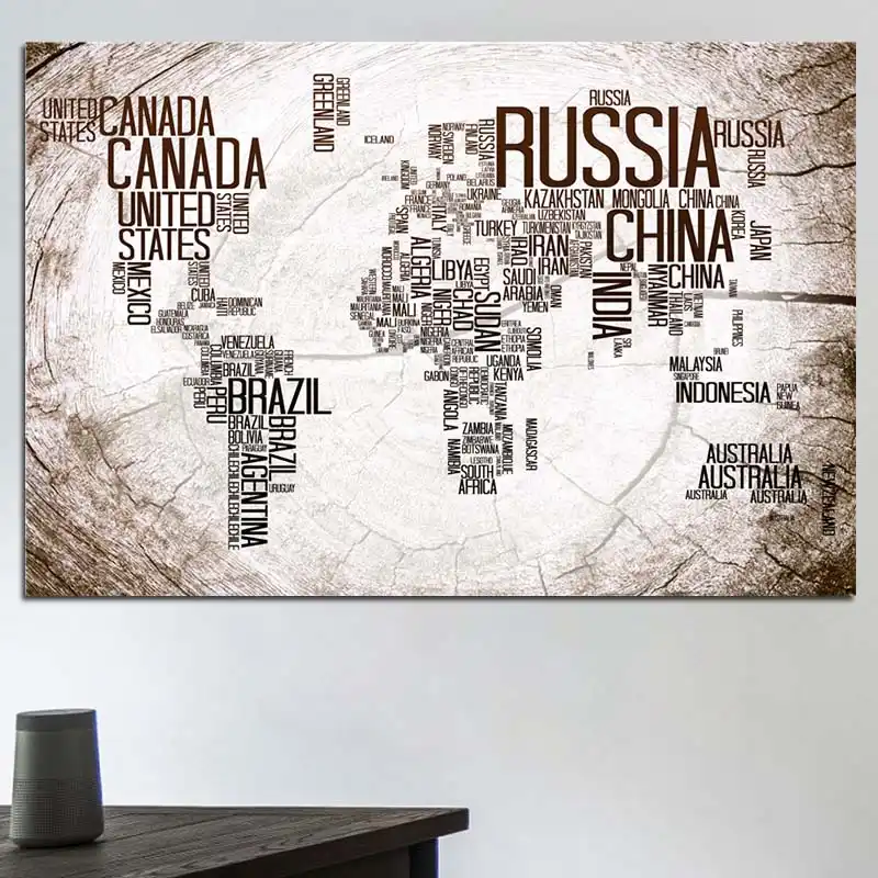 3 Panel Canvas Wall Art World Map Wooden Background Painting Pictures Map Of The World Posters Prints Vintage Artwork For Office Kitchen Dining Room Decor Live Art Decor Home Kitchen Wall