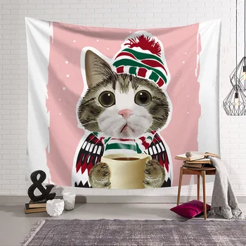 

Yaapeet Cartoon Blanket Animal Modern Printed Minimalist Tapestry Funny Cat Home Decor Tapestry for Living Room Wall Hanging
